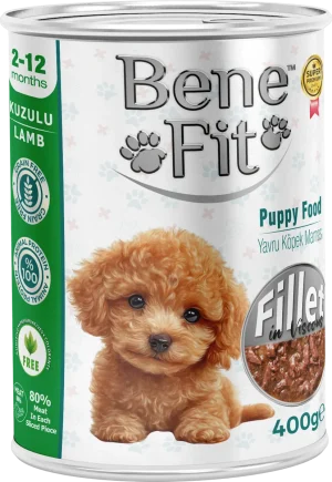 BeneFit Yavru Köpek Konservesi Kuzulu – Fileto Parçalı
