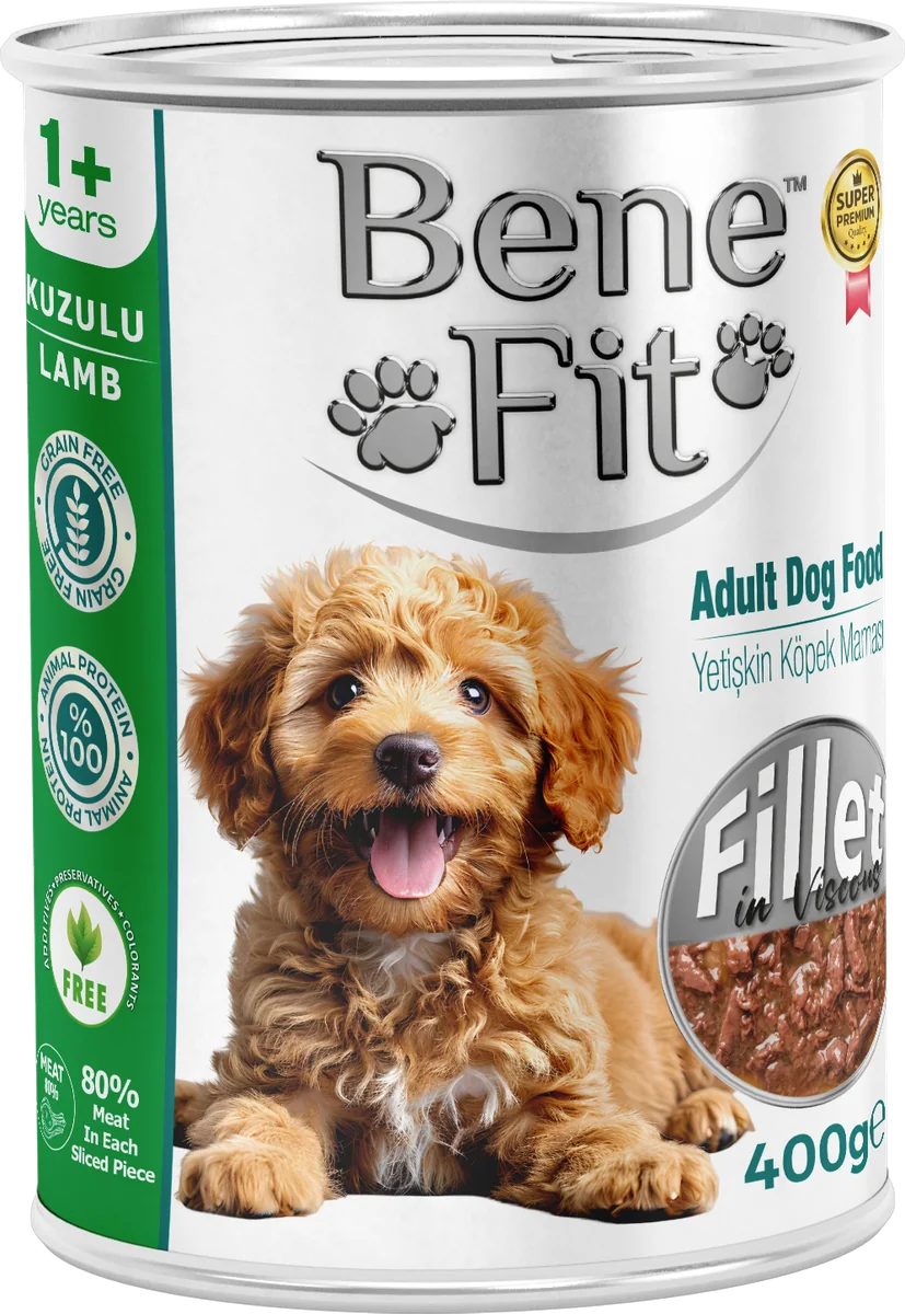 BeneFit Yetişkin Köpek Konservesi Kuzulu – Fileto Parçalı