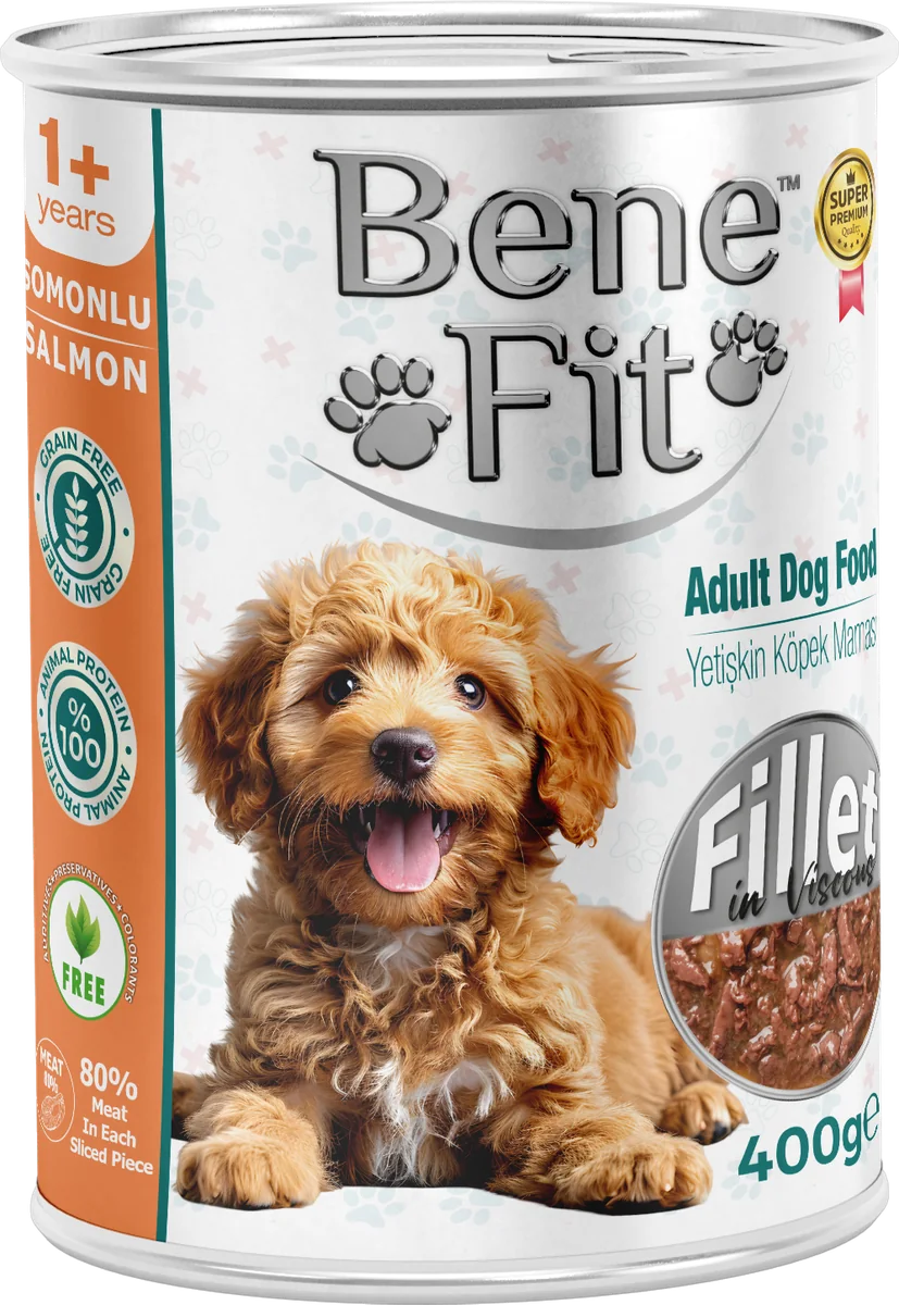 BeneFit Yetişkin Köpek Konservesi Somonlu – Fileto Parçalı