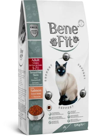 BeneFit Yetişkin Kedi Maması Somonlu (Deri Hassasiyeti)