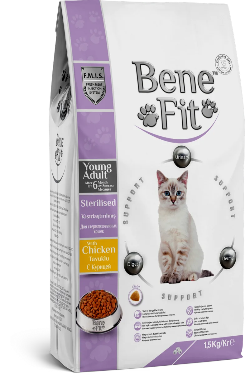 BeneFit Kısırlaştırılmış Genç Yetişkin Kedi Maması Tavuklu