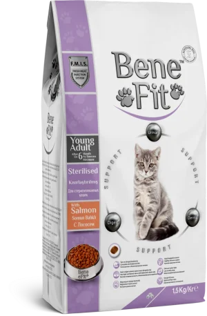 BeneFit Kısırlaştırılmış Kedi Maması Somonlu 1,5 kg