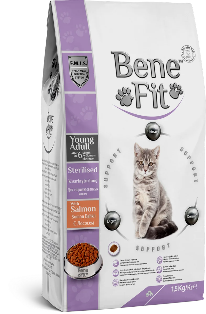 BeneFit Kısırlaştırılmış Kedi Maması Somonlu 1,5 kg