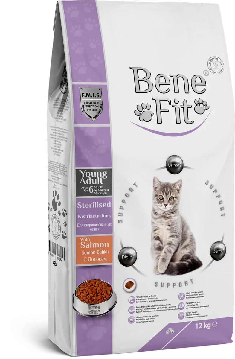 BeneFit Kısırlaştırılmış Kedi Maması Somonlu 12 kg